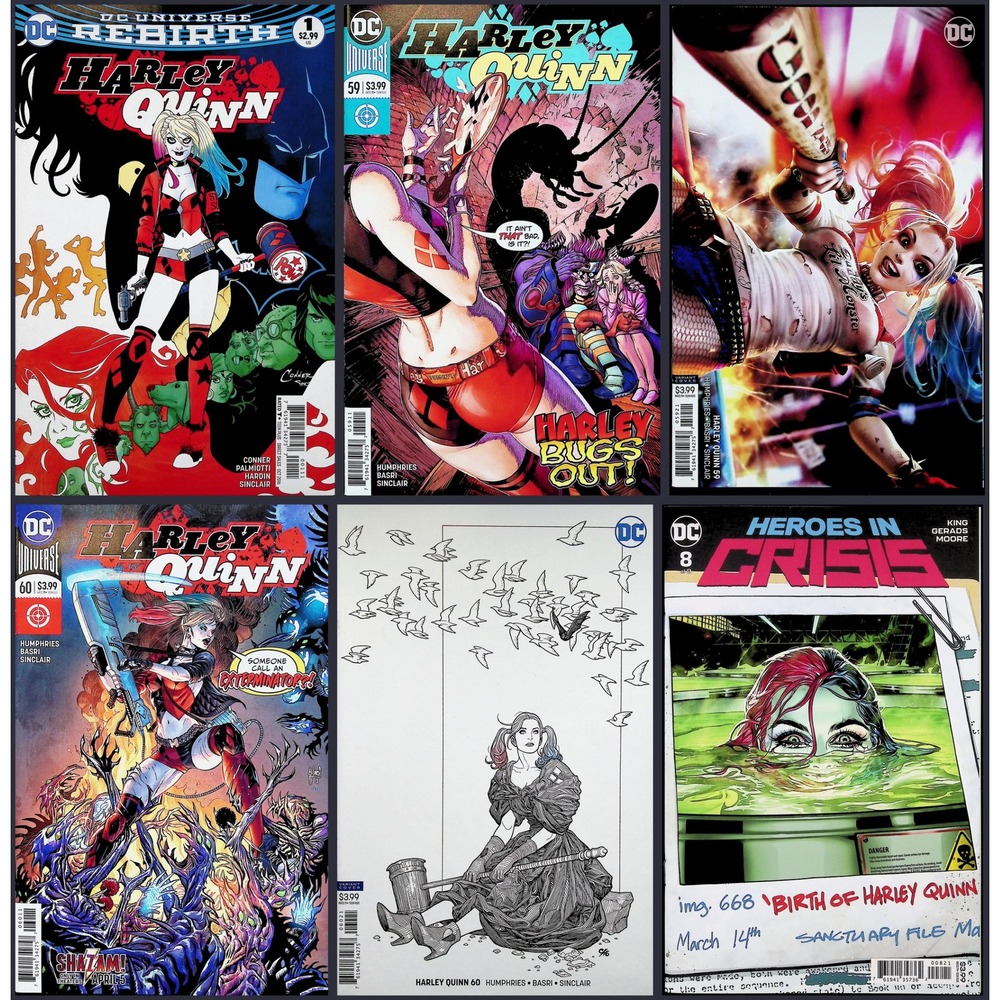 Harley Quinn 6X Comic Lot #1 59 59 60 60 Heroes in Crisis #8 Derrick Chew Cho DC